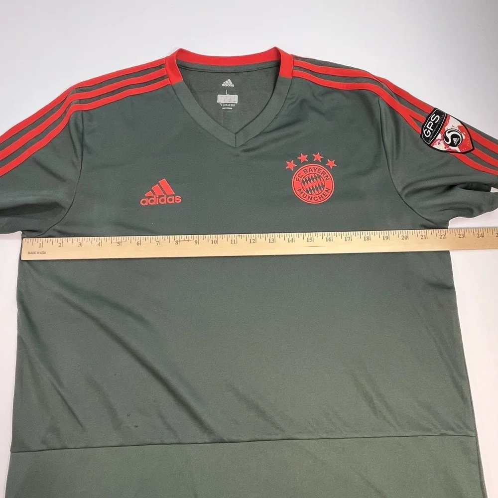 Adidas FC Bayern Munich 2018-19 Training Jersey Size Large Men's  Grey & Red GPS